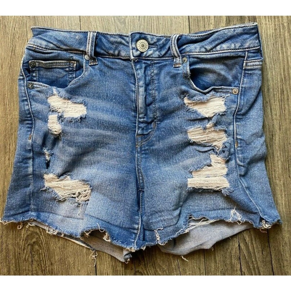 American Eagle Outfitters Distressed Blue Denim Jean Shorts